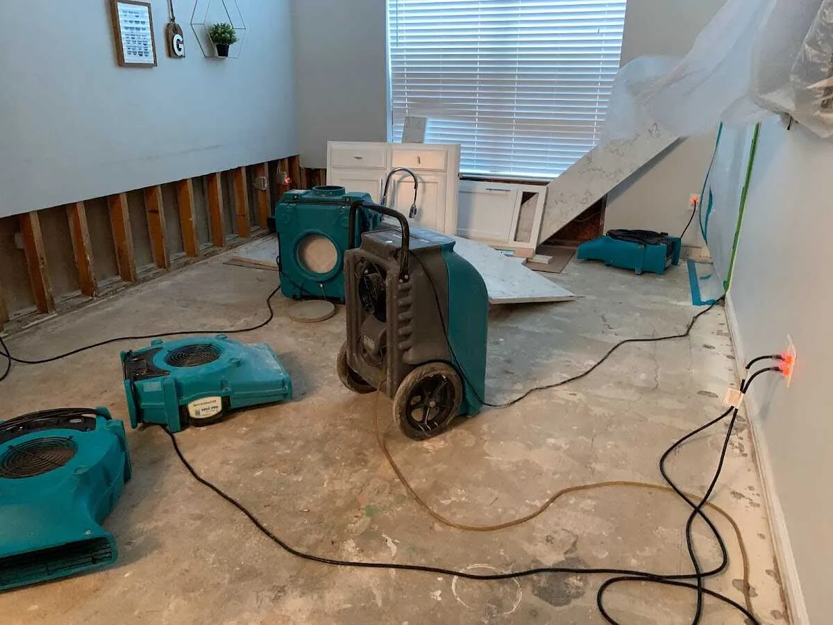 Dehumidifier in flood-cut room for Water Damage Restoration in Fort Rucker